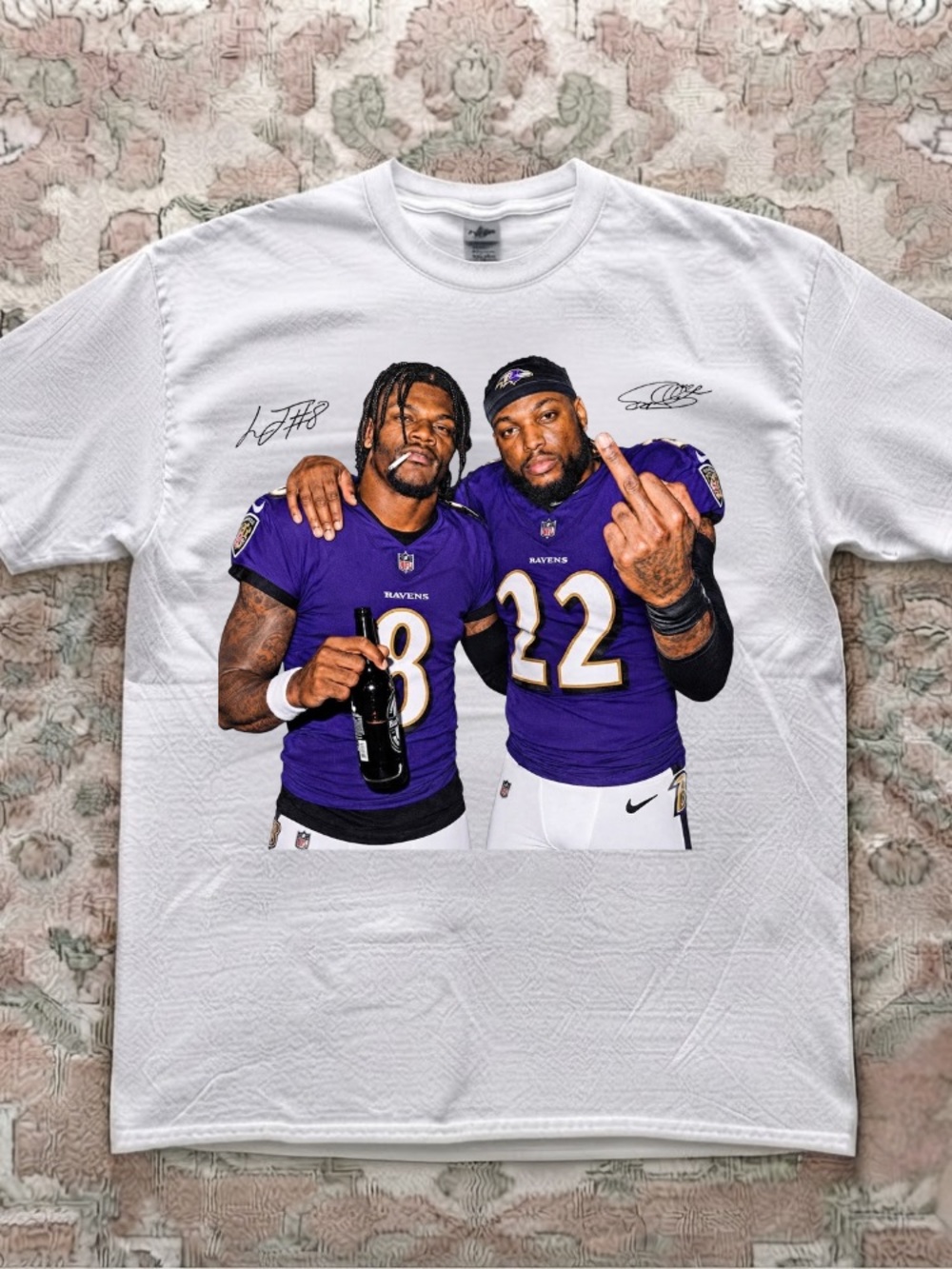 Baltimore Ravens Lamar Jackson Derrick Henry Football Players Vintage T-Shirt